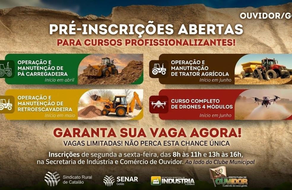 Cursos Profissionalizantes em Ouvidor, confira