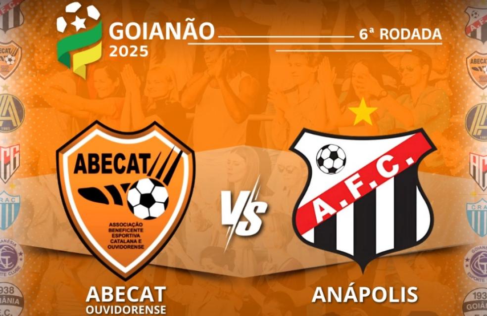 Goianão 2025 | Abecat Ouvidorense enfrentará o Anápolis FC neste domingo, dia 2 de fevereiro, às 16h, no Estádio Municipal Luiz Benedito, em Ouvidor.