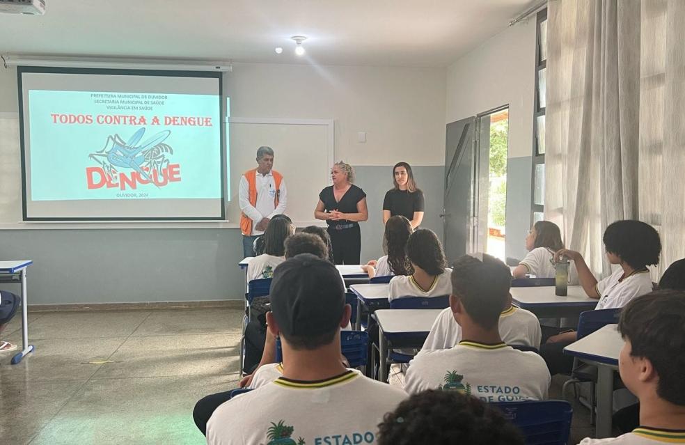 #todoscontraadengue | Nesta sexta-feira(02), a Secretaria de Saúde promoveu palestra de conscientização aos alunos do Colégio Antônio Ferreira Goulart no combate à Dengue.